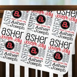 Personalized Baby Blanket, Monogrammed Handmade Custom Name Swaddle Receiving Unique Shower Gifts Moms, Kids, Toddler - thumbnail 2