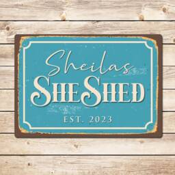 Personalised She Shed Metal Sign Custom Diy Decor Gift - thumbnail 1