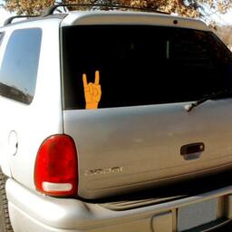 Rock On Hand Sign Silhouette - Wall Decal Custom Vinyl Art Stickers - thumbnail 2