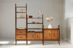 Modular Plywood Wall Shelving Scandinavian Mid-Century Bookcase