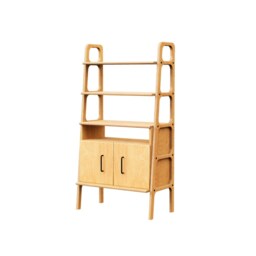 Modular Plywood Wall Shelving Scandinavian Mid-Century Bookcase - thumbnail 4