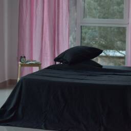Linen Sheet Set in Black Color Queen King Twin Linen Bedding Set Luxury Eco - thumbnail 2