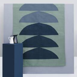 Mint Green Kilim Area Rug Runner - Flatwoven Living Room Bedroom Aesthetic Rugs 2x3 3x5 5x8 6x9 8x10 Soft Cotton Trendy Modern Pattern - thumbnail 1