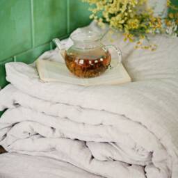 Queen Linen Bedding Set 4-Piece Luxury Duvet Cover & Fitted Sheet - Us Duty Paid - thumbnail 3