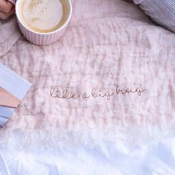 Send A Hug - Hug Gift Blanket Throw Linen Personalised A From Me To You Family - thumbnail 2