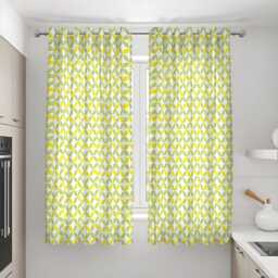 Green Geometric Curtains, Modern Abstract Pattern Custom Made Drapes, Eyelet Or Rod Pocket Panels - thumbnail 3