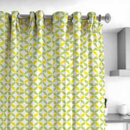 Green Geometric Curtains, Modern Abstract Pattern Custom Made Drapes, Eyelet Or Rod Pocket Panels - thumbnail 2