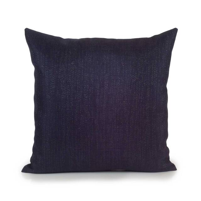 Dark Navy Blue Pillow, Decorative Throw Pillow Cover, Cushion Covers, Accent Pillowcase, Linen Blend Silver Sparkle Boutique Pillow - image 1