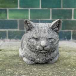 Concrete Cat Sculpture Outdoor Sleeping Kitten Statue For Yard Stone Pet Memorial Ornament Garden Cat Figurine Decoration Kitty Statue - thumbnail 2