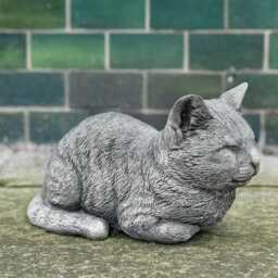 Concrete Cat Sculpture Outdoor Sleeping Kitten Statue For Yard Stone Pet Memorial Ornament Garden Cat Figurine Decoration Kitty Statue - thumbnail 3