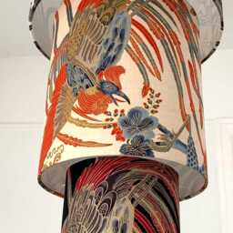 Japanese Cockerel Tiered Light Shade Oriental Chandelier - 40cm - thumbnail 2