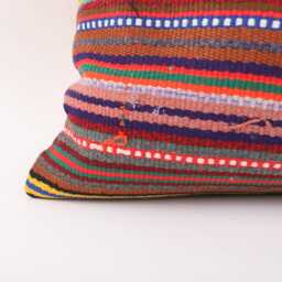 Handmade Turkish Kilim Pillow Cover Vintage Wool, 16x24 - thumbnail 2