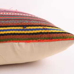 Handmade Turkish Kilim Pillow Cover Vintage Wool, 16x24 - thumbnail 4