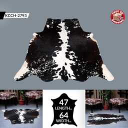 Medium Premium Dark Brown & White Cowhide Rug - Luxurious Hair-On Leather Accent - thumbnail 3