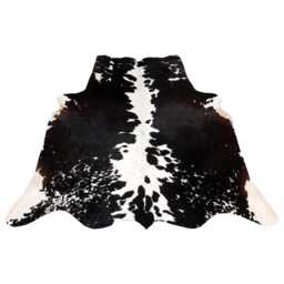 Medium Premium Dark Brown & White Cowhide Rug - Luxurious Hair-On Leather Accent - thumbnail 1