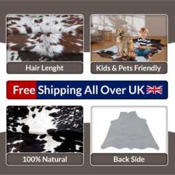 Medium Premium Dark Brown & White Cowhide Rug - Luxurious Hair-On Leather Accent - thumbnail 4