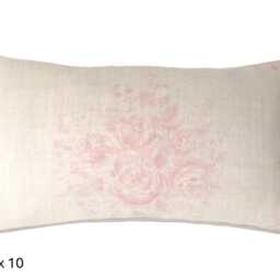 Kate Forman Sophia Cushion Cover - UK Designer Pink Linen Soft, Romantic, Faded Cabbage Roses Floral Lumbar Pillow 20 X 12, 18 10 - thumbnail 3