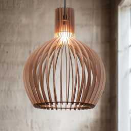 Scandinavian Design - Wood Pendant Light Modern Handmade Lamp Ceiling Chandelier Lighting Lampshade Shade - thumbnail 2