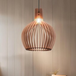 Scandinavian Design - Wood Pendant Light Modern Handmade Lamp Ceiling Chandelier Lighting Lampshade Shade - thumbnail 4