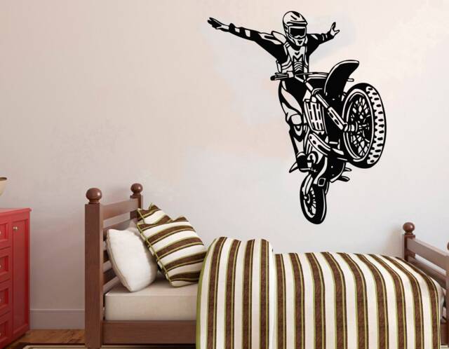 Motocross Vinyl Wall Decal Dirt Bike Decor 4281 - image 1