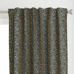 Animal Print Curtain Panel - Wild Safari Cheetah Leopard Girly Exotic Custom Leopard_Camel-Aqua-Black By Cinneworthington - thumbnail 1