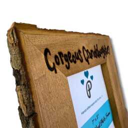 Gorgeous Granddaughter/Grandson Photo Frame - Rustic Premium Bark Edge Wood Picture Handmade Baby Gift - thumbnail 3