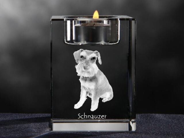 Schnauzer, Crystal Candlestick With Dog, Souvenir, Decoration, Limited Edition, Collection - image 1