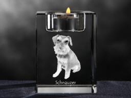 Schnauzer, Crystal Candlestick With Dog, Souvenir, Decoration, Limited Edition, Collection - thumbnail 1
