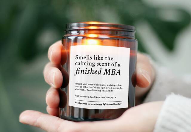 Mba Masters Postgraduate Congratulations Graduation Gift For Daughter Son Friend - Custom Finished Present Candle - image 1