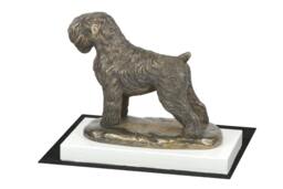 Black Russian Terrier, Dog On White Wooden Base Statue, Limited Edition, Artdog