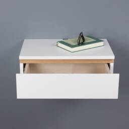 Blanca Sleek Floating Nightstand Drawer, Lacquer Coating High End Finish Wall Mount Bedside Table - thumbnail 3