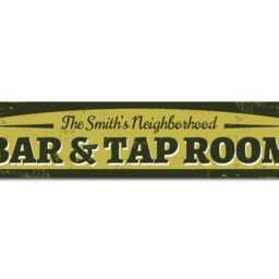 Personalized Bar & Tap Room Sign - Custom Home Pub Metal Neighborhood Decor Man Cave Beer Rustic Brewery Wall Art - thumbnail 3