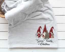 Christmas Blanket -Gonk Family Name Blanket - Free Personalisation