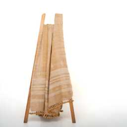 Orange Tan Indian Wool Throw Blanket, Handwoven Sofa Coverlet & Boho Bed Runner - Marigold - thumbnail 1