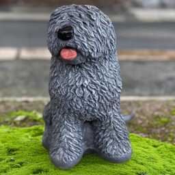 Amazing English Old Dog Sculpture Concrete Figurine Stone Pet Statue Animal Decoration Memorial Ornament Garden Decor Handmade - thumbnail 1