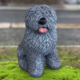 Amazing English Old Dog Sculpture Concrete Figurine Stone Pet Statue Animal Decoration Memorial Ornament Garden Decor Handmade - thumbnail 3