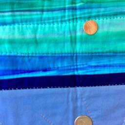 Hand Quilted Seascape Wall Hanging With Shells, Coastal Decor - thumbnail 3