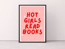 Hot Girls Read Books Print, Wall Art, Bookish Book Quote Prints, Art - thumbnail 1