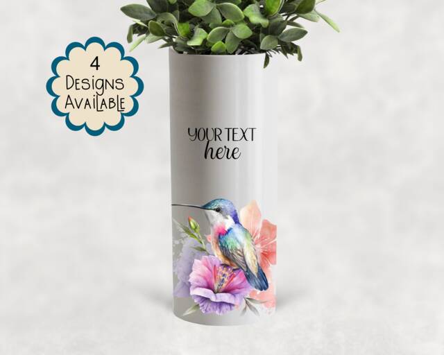 Watercolour Hummingbird Ceramic Vase/ Flower Pot With Custom Text - The Perfect Gift For Humming Bird Lovers For Her, Mum, Friend - image 1