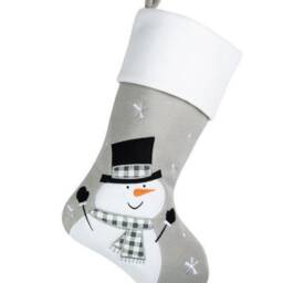 Personalised Silver Snowman Deluxe Christmas Stocking, Personalized Gift, Personalised Grey Stocking - thumbnail 3