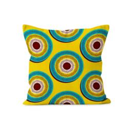 African Mandala Cushion Cover, Ethnic Style Pillowcase, Yellow & Turquoise Decor, Exotic Home Accent, Unique Bedroom Decor - thumbnail 3