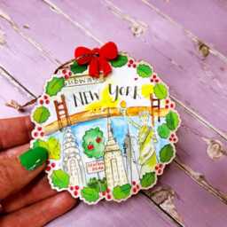 New York Little City Landmark Wooden Hanging Decoration Christmas Cute Kitsch - thumbnail 3