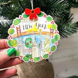 New York Little City Landmark Wooden Hanging Decoration Christmas Cute Kitsch - thumbnail 2