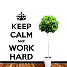 Wall Decals Quote Keep Calm & Work Hard Vinyl Sticker Home Decor Bedroom Window Chu1267 - thumbnail 1