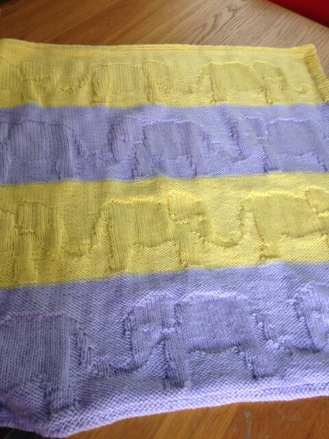Lavender & Lemon Elephant Parade Baby Blanket - image 1