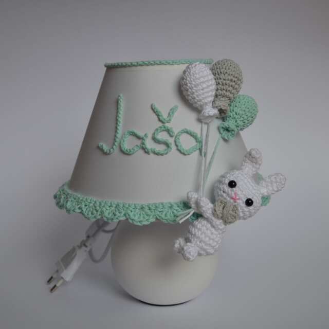 Table Nursery Night Lamp, Lampshade, Personalized, Baby Table Lamp Shade, Decor, Mint, Room - image 1