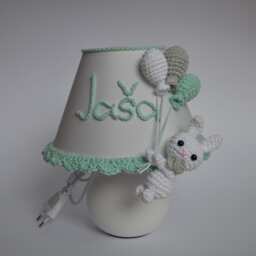 Table Nursery Night Lamp, Lampshade, Personalized, Baby Table Lamp Shade, Decor, Mint, Room - thumbnail 1