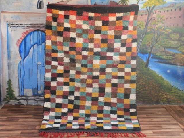 Colorful Moroccan Rug, Custom Fabulous Boujad Abstract Multicolored Carpet, Handmade Bohemian Rug - image 1