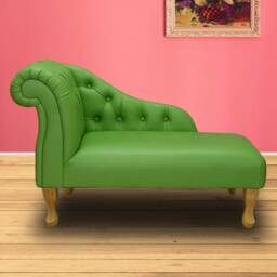 Handmade Green Leather Chesterfield Chaise Longue 41 - thumbnail 3