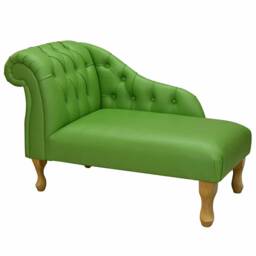 Handmade Green Leather Chesterfield Chaise Longue 41 - thumbnail 1